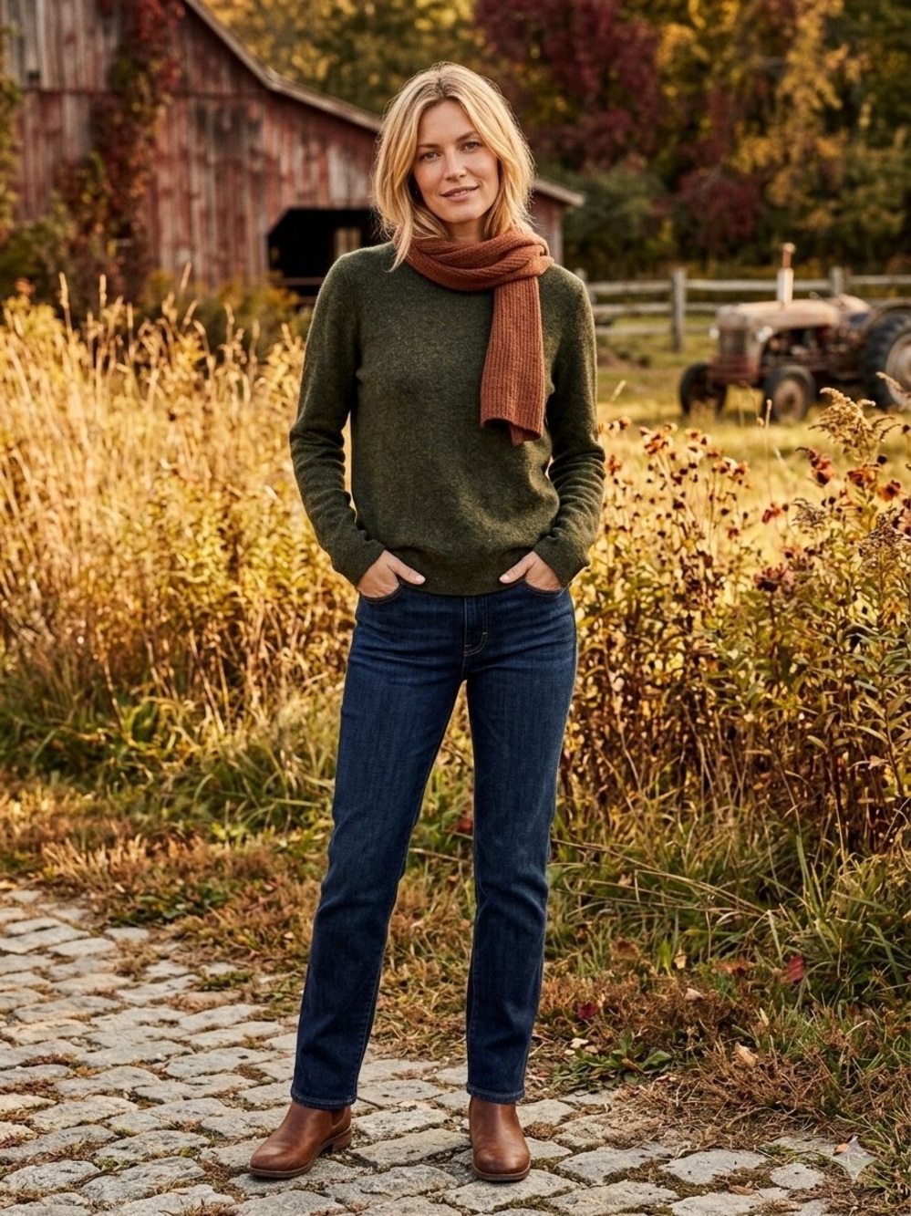 J. Crew Dark Olive Green Crewneck Sweater